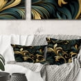 thumbnail image 1 of Designart "Symphonic Gold And Blue Damask Opulence IV" Damask Printed Throw Pillow, 1 of 5