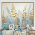 thumbnail image 1 of Designart "Symphony Of Breezy Blue And Golden Ferns" Ferns Floater Framed Wall Decor, 1 of 5