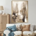 thumbnail image 1 of Designart "Synergy In Beige Cubism" Abstract Floater Framed Canvas Prints, 1 of 5