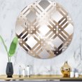 thumbnail image 1 of Designart "Synergy in Beige Cubism" Abstract Plaid Round Wall Mirror - Abstract Oval Printed Decorative Mirror - Multiple Color Options, 1 of 1