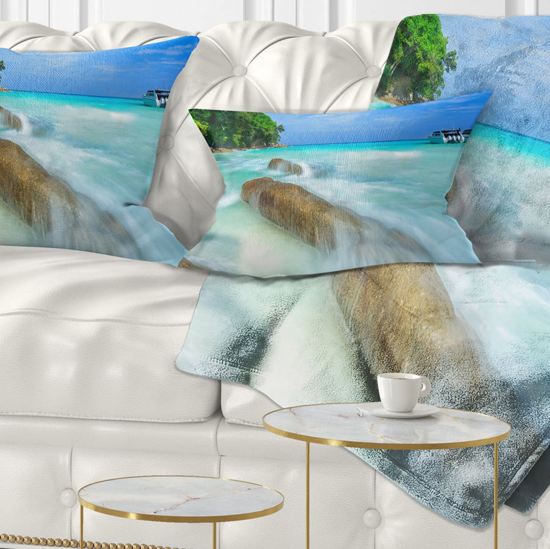 Designart Tachai Island in Thailand Landscape - Photography Throw Pillow - 12x20