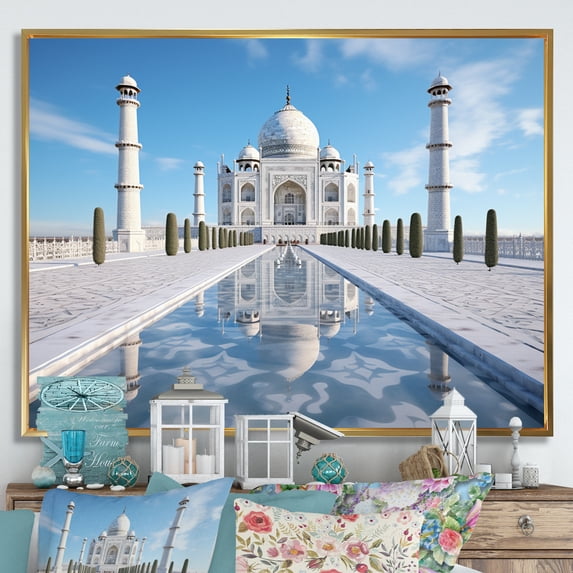 Designart "Taj Mahal Islam wall art II" Islamic Floater Framed Wall Decor