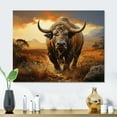 thumbnail image 1 of Designart "Tan Amber African Bison Creatures" Animals Metal Art Print, 1 of 5