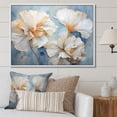 thumbnail image 1 of Designart "Tan Carnations On Azure III" Carnations Floater Framed Wall Decor, 1 of 5