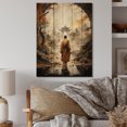 thumbnail image 1 of Designart "Tangerine Cream Dharma Craft Siddhartha s Voyage" Buddhism Print on Natural Pine Wood, 1 of 5