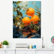 Designart "Tangerine Twilight In Sunset Sienna I" Fruits Wall Art Prints