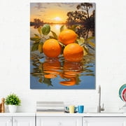 Designart "Tangerine Twilight In Sunset Sienna III" Fruits Canvas Wall Art