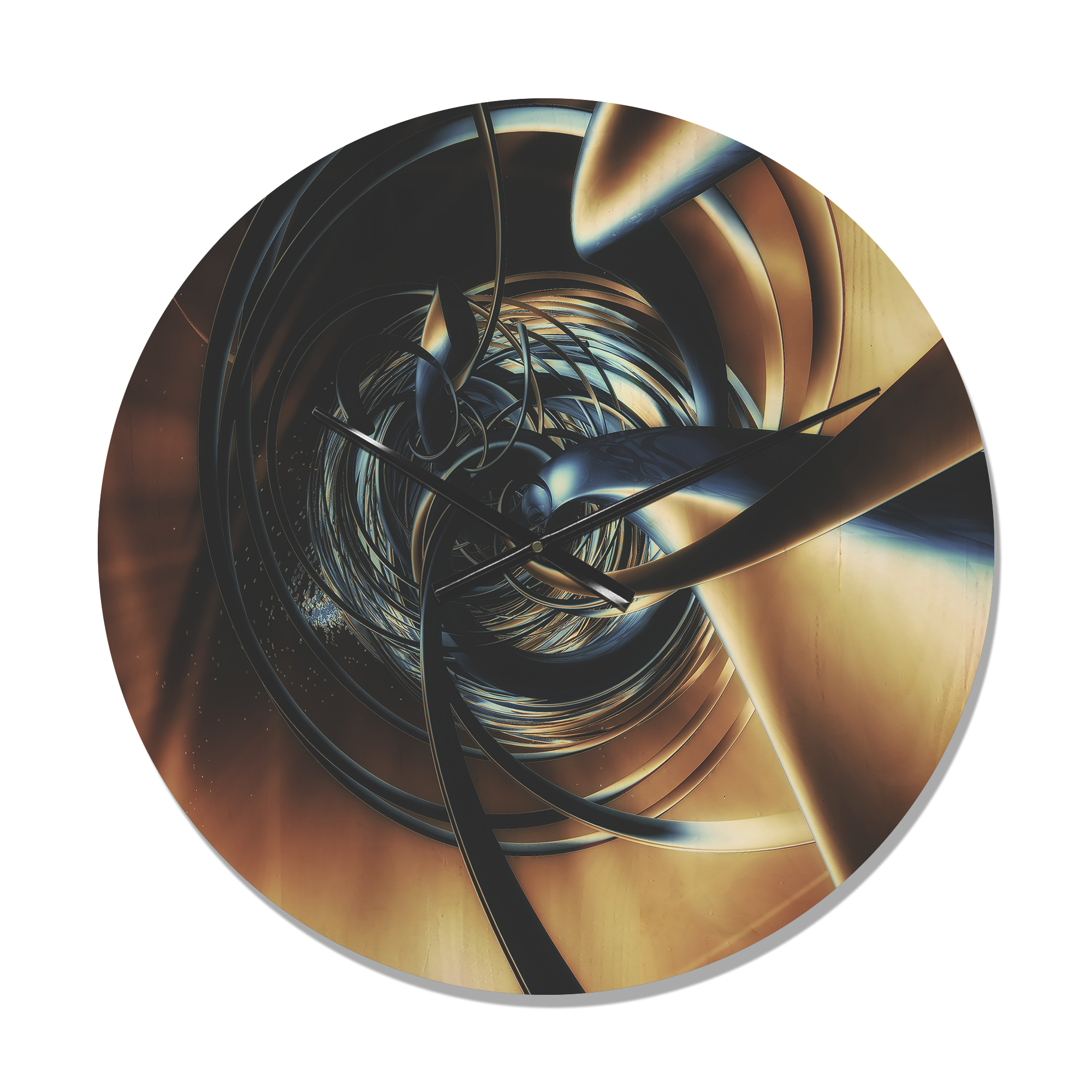 Designart 'Tangled Center Fractal 3D' Modern Wood Wall Clock