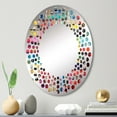 thumbnail image 1 of Designart "Tape Mosaic Cassette Tapes I" Music Polka Dot Round Wall Mirror - Fashion Oval Printed Decorative Mirror - Multiple Color Options, 1 of 5