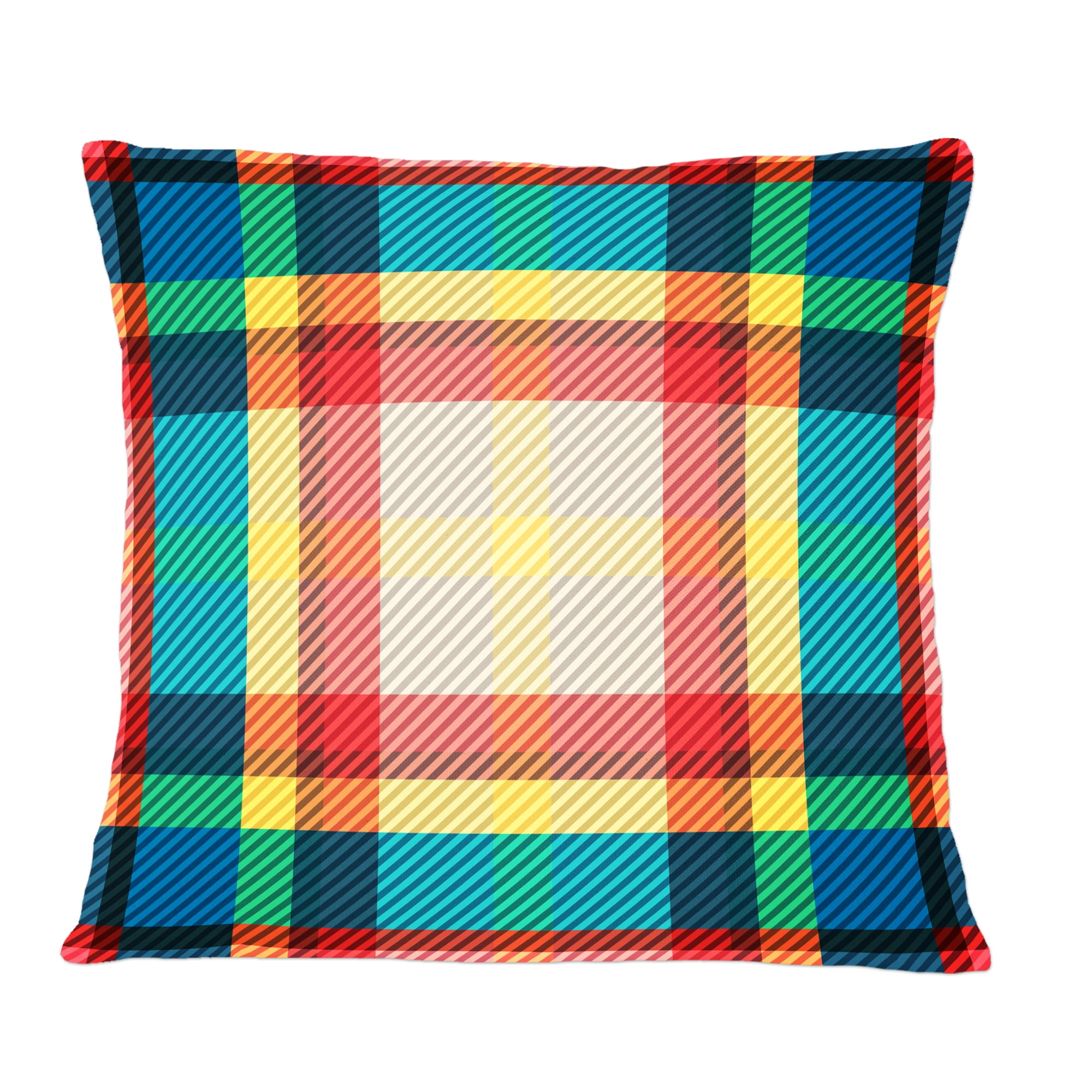Designart Tartan Geometrical Texture III' Mid-Century Modern Throw Pillow - 12x20