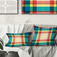 thumbnail image 1 of Designart Tartan Geometrical Texture III' Mid-Century Modern Throw Pillow - 18x18, 1 of 2