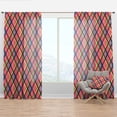 thumbnail image 1 of Designart 'Tartan Texture Geometrical Retro I ' Mid-Century Modern Curtain Panel, 1 of 4