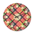 thumbnail image 1 of Designart 'Tartan Texture Geometrical Retro I ' Mid-Century Modern Wood Wall Clock, 1 of 5