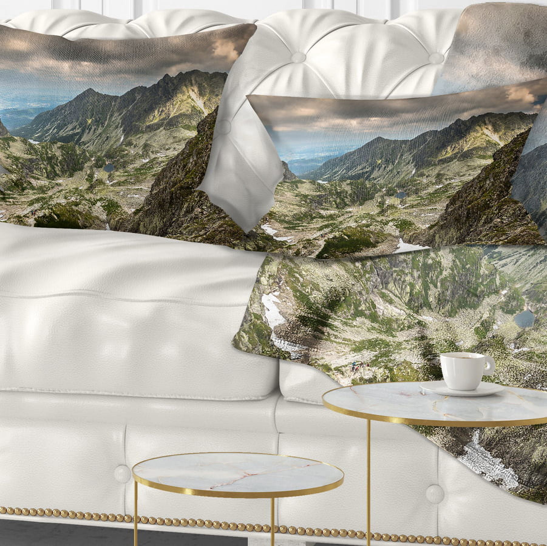 Designart Tatra Mountains from Hiking Trail - Landscape Photo Throw Pillow - 12x20