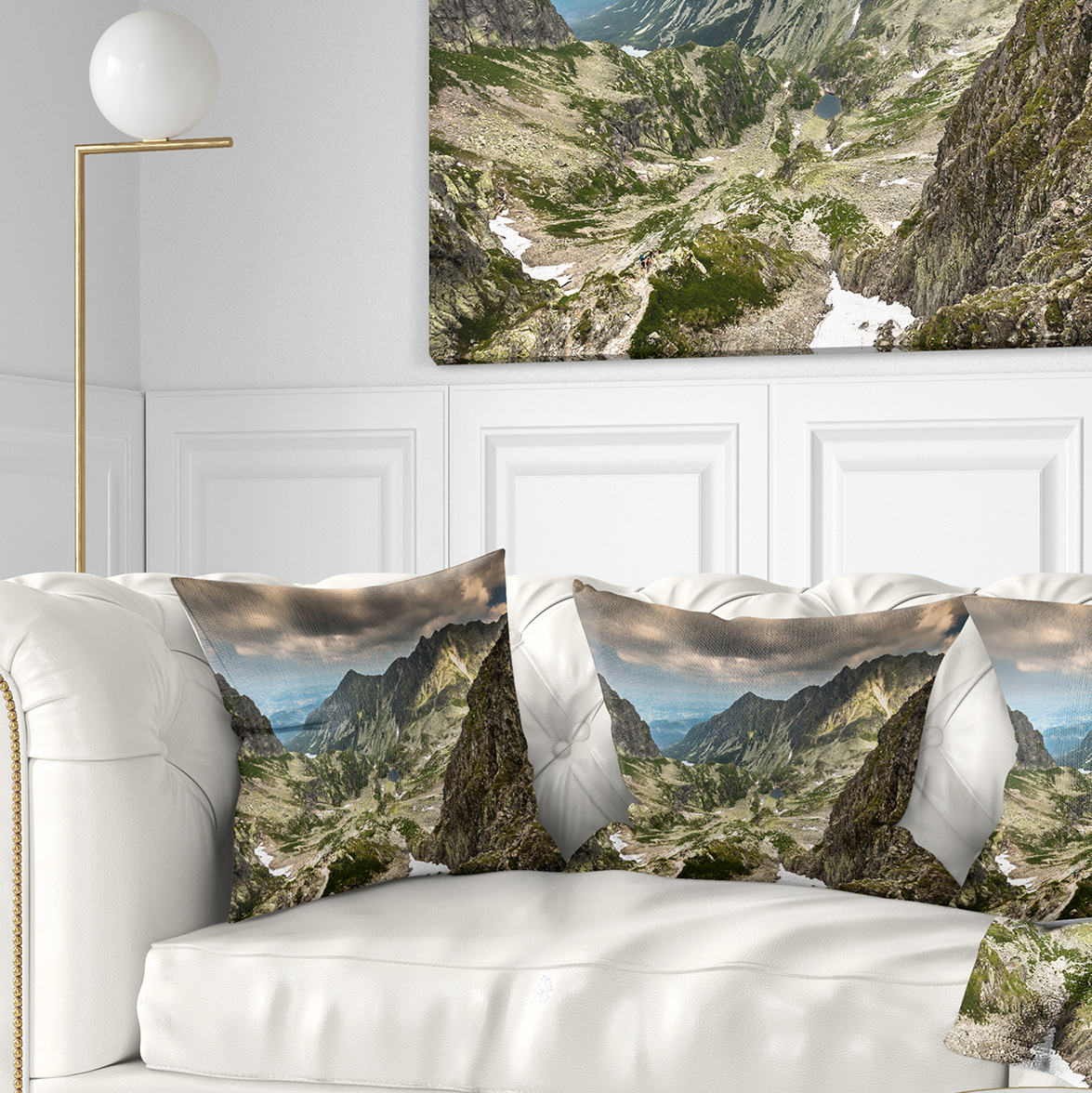 Designart Tatra Mountains from Hiking Trail - Landscape Photo Throw Pillow - 18x18