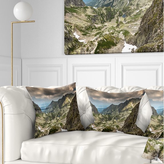 Designart Tatra Mountains from Hiking Trail - Landscape Photo Throw Pillow - 18x18