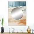 thumbnail image 1 of Designart "Taupe And Azure Calm Beach" Coastal Beach Mirror Wall Decor - Coastal Beige Coastal Living Room Wall Mirror Art - 32" x 24" Inch, 1 of 5