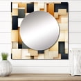 thumbnail image 1 of Designart "Taupe-Tinged Abstract Blockchain Blocks I" 0 Square Mirror For Wall Decor - Large Beige Square Mirror Printed Wall Decor - Modern Square Living Room Mirror, 1 of 5