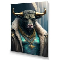 Designart Taurus Gangster In NYC II Canvas Wall Art