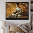 thumbnail image 1 of Designart "Tea Ceremony Asian Painting III" Asian Floater Framed Wall Art Print, 1 of 7