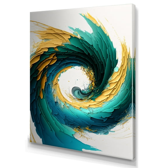 Designart Teal And Black Art Deco Canvas Wall Art