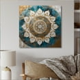 thumbnail image 1 of Designart "Teal And Gold Mandala II" Boho Mandala Canvas Print, 1 of 5