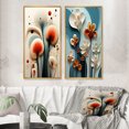 thumbnail image 1 of Designart "Teal Background Contemporary White Flower IV" Abstract Botanicals Framed Wall Art Set Of 2 - Modern Blue Framed Wall Art Set Of 2, 1 of 6