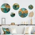 thumbnail image 1 of Designart "Teal Balance I" Abstract Painting Metal Wall Art Set of 5 Piece, 1 of 5