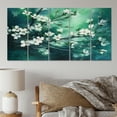 thumbnail image 1 of Designart "Teal Cherry Blossoms Whispering Their Beauty I" Floral Metal Wall Decor Set, 1 of 5