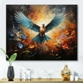 thumbnail image 1 of Designart "Teal Dove Winged Harmony composition" Animals Wall Decor, 1 of 5