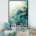 thumbnail image 1 of Designart "Teal Gold Minimalism Serenity In Flow" Minimalism Floater Framed Wall Decor, 1 of 7