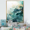 thumbnail image 1 of Designart "Teal Gold Minimalism Serenity In Flow" Minimalism Floater Framed Wall Decor, 1 of 7