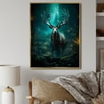 thumbnail image 1 of Designart "Teal Green Moose captivate Forest I" Animals Floater Framed Canvas Print, 1 of 7