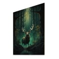 thumbnail image 1 of Designart "Teal Green Moose captivate Forest II" Animals Print on Natural Pine Wood, 1 of 5