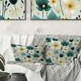 thumbnail image 1 of Designart "Teal Ivory Seabreeze Florals I" Floral Printed Throw Pillow, 1 of 5