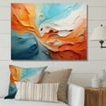 thumbnail image 1 of Designart "Teal Orange Bold Abstract Flow composition I" Abstract Collages Canvas Wall Art, 1 of 5