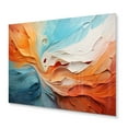 thumbnail image 1 of Designart "Teal Orange Bold Abstract Flow composition I" Abstract Collages Metal Art Living Room, 1 of 5