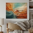 thumbnail image 1 of Designart "Teal Orange Bold Abstract Flow composition I" Abstract Collages Print on Natural Pine Wood, 1 of 5