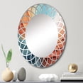 thumbnail image 1 of Designart "Teal Orange Bold Abstract Flow composition I" Abstract Collages Round Wall Mirror - Modern Oval Printed Decorative Oversized Mirror - Multiple Color Options, 1 of 4