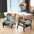 thumbnail image 1 of Designart "Teal Orange Bold Abstract Flow composition II" Teal Abstract Collages Upholstered Accent Chair - Modern Arm Chair For Living Room, 1 of 5