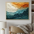 thumbnail image 1 of Designart "Teal Orange Ocean Coastal Essence composition" Modern Floater Framed Canvas Print, 1 of 7