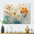 thumbnail image 1 of Designart "Teal Orange botanic particles II" Abstract Botanicals Metal Art Print, 1 of 5