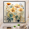 thumbnail image 1 of Designart "Teal Orange botanic particles III" Abstract Botanicals Floater Framed Canvas Wall Art, 1 of 7