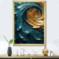 thumbnail image 1 of Designart "Teal Spiral Of Majestic Motion" Abstract Spirals Picture Framed Canvas Art Print, 1 of 5