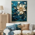 thumbnail image 1 of Designart "Teal Spiral Of Majestic Motion II" Abstract Spirals Floater Framed Wall Art Living Room, 1 of 5
