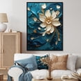 thumbnail image 1 of Designart "Teal Spiral Of Majestic Motion II" Abstract Spirals Floater Framed Wall Art Living Room, 1 of 5