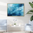 thumbnail image 1 of Designart "Teal White Ocean Charm Pastoral II" Modern Floater Framed Canvas Art Print, 1 of 7
