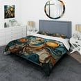 thumbnail image 1 of Designart "Teal Yellow Abstract Fractal composition Melodies II" Modern Bedding Covert Set - Fractals Teal Abstract Bed Set With 1 Sham, 1 of 6