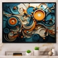 thumbnail image 1 of Designart "Teal Yellow Abstract Fractal composition Melodies II" Modern Floater Framed Canvas Art Print, 1 of 7
