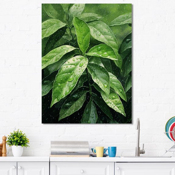 Designart "Telling A Tale With Tea Leaves III" Coffee & Tea Canvas Art Print